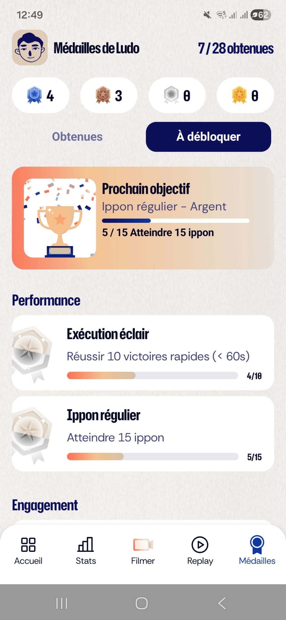 Ecran medailles de JitaVision